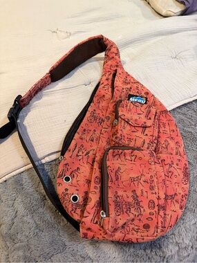 MERU Orange Patterned Sling Bag